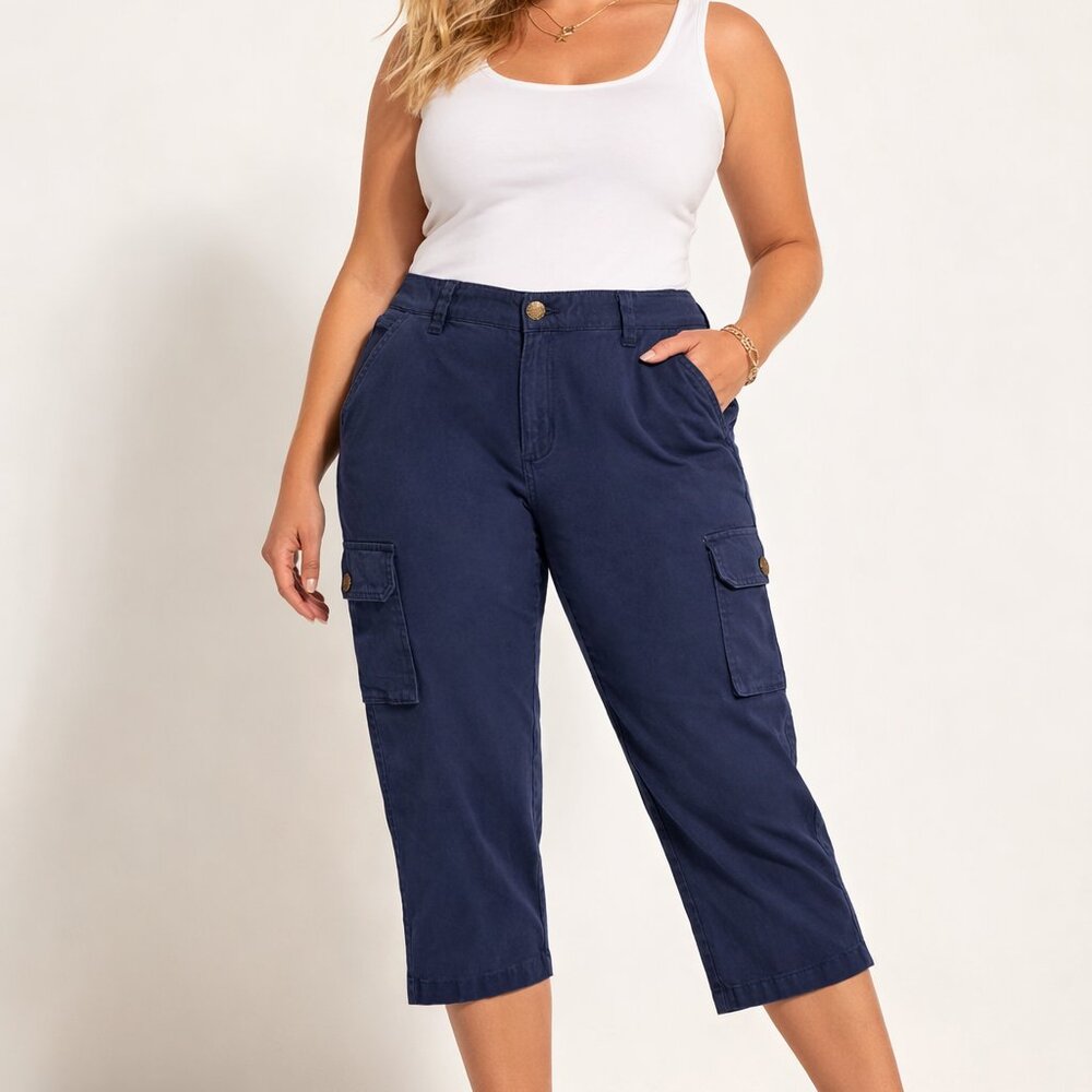 Lauren Ralph Lauren Navy Cropped Cargo Pants 16